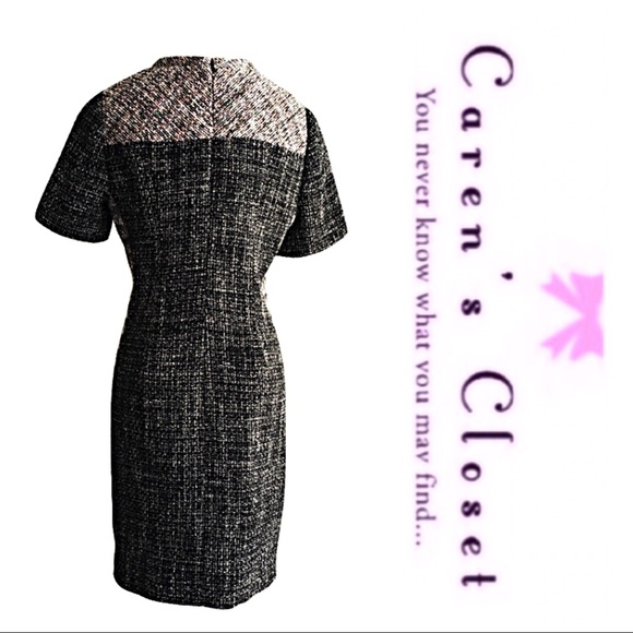 Carlisle Black Tweed Shift Mini Dress - Picture 4 of 8